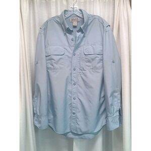 Duluth Trading Cool Plus Action Shirt Men's Size M Blue‎ Fishing Button Front
